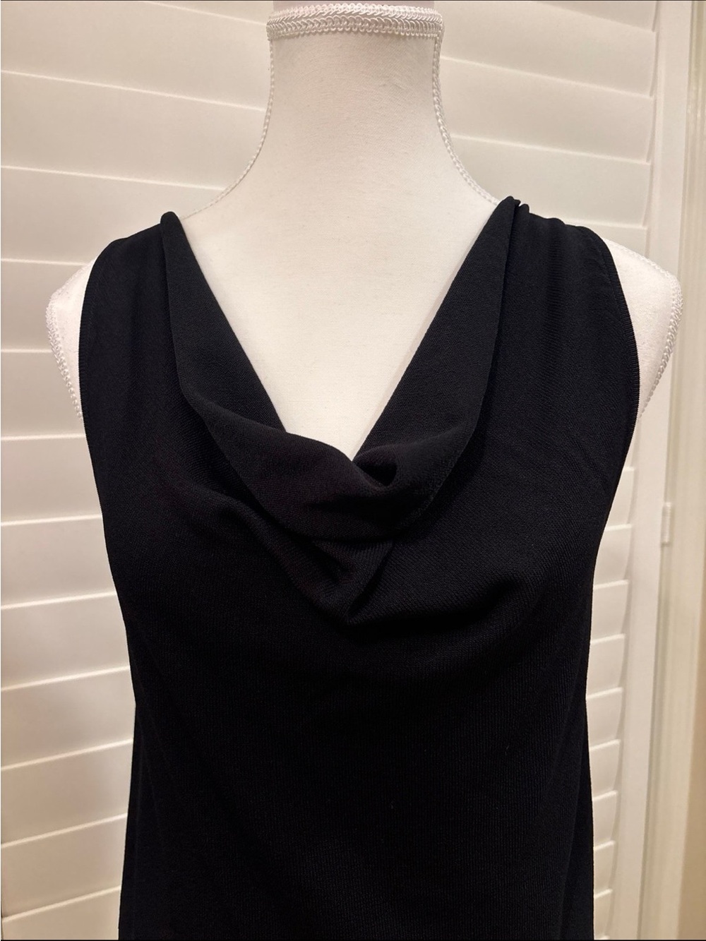 Cyrus Classic Black Cowl Neck Sleeveless Top